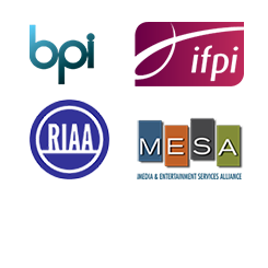 StudioCDN partners: BPI, RIAA, IFPI, and MESA